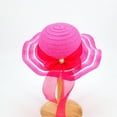 thumbnail image 2 of ZQUUVOU Straw Sun Hat for Children Bow Ribbon Large Brimmed Summer Cute Straw Sun Hat Outdoor Sunshade Sun Protection Hat Hot Pink, 2 of 4