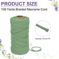 thumbnail image 2 of Braided Macrame Cord, 4mm x 109 Yards Natural Cotton Rope Macrame Yarn Bohemia Craft String with Scissors(Grey Green), 2 of 7