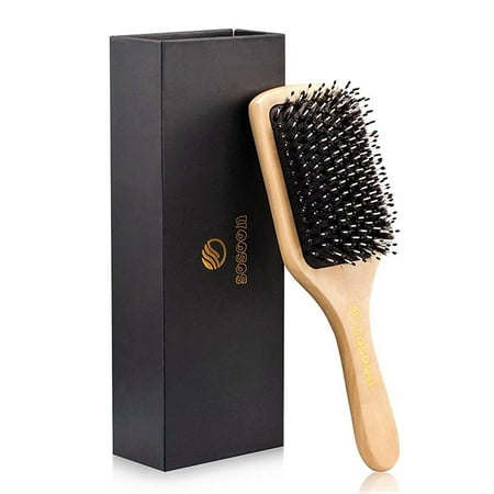 sosoon boar bristle hairbrushes for long,thick,thin,curly&tangled hair-preventing hair breakage and reducing frizzy, no