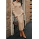 thumbnail image 5 of Conjunto de 2 Piezas para Mujer PRETTYGARDEN Cardigan de Punto y Vestido Beige M, 5 of 7