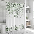 thumbnail image 5 of Sage Green Leaves Shower Curtain Set - 72" x 78" Washable Bathtub Curtain with 12 Hooks, Summer Botanical Waterproof Fabric Stall Shower Curtains for Bathroom/Bathtub Décor, 5 of 6