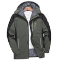 thumbnail image 5 of Men's Lightweight Windproof Waterproof Hiking Jacket Windbreaker Long Sleeve Hooded Outdoor Spring Fall Full Zipper Rain Coat for Camping Cycling Big and Tall Size XL-8XL Army Green, 5 of 5