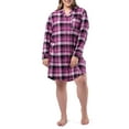 thumbnail image 2 of Fruit of the Loom Women's Beyond Soft Long Sleeve Button Down Flannel Sleepshirt, Sizes S-4X, 2 of 14