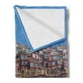 thumbnail image 2 of Tibetan Soft Flannel Fleece Throw Blanket, Old Houses at Larung Gar in Clear Sunny Day Travel Picture Sichuan China, Cozy Plush for Indoor and Outdoor Use, 70" x 90", Multicolor, by Ambesonne, 2 of 5