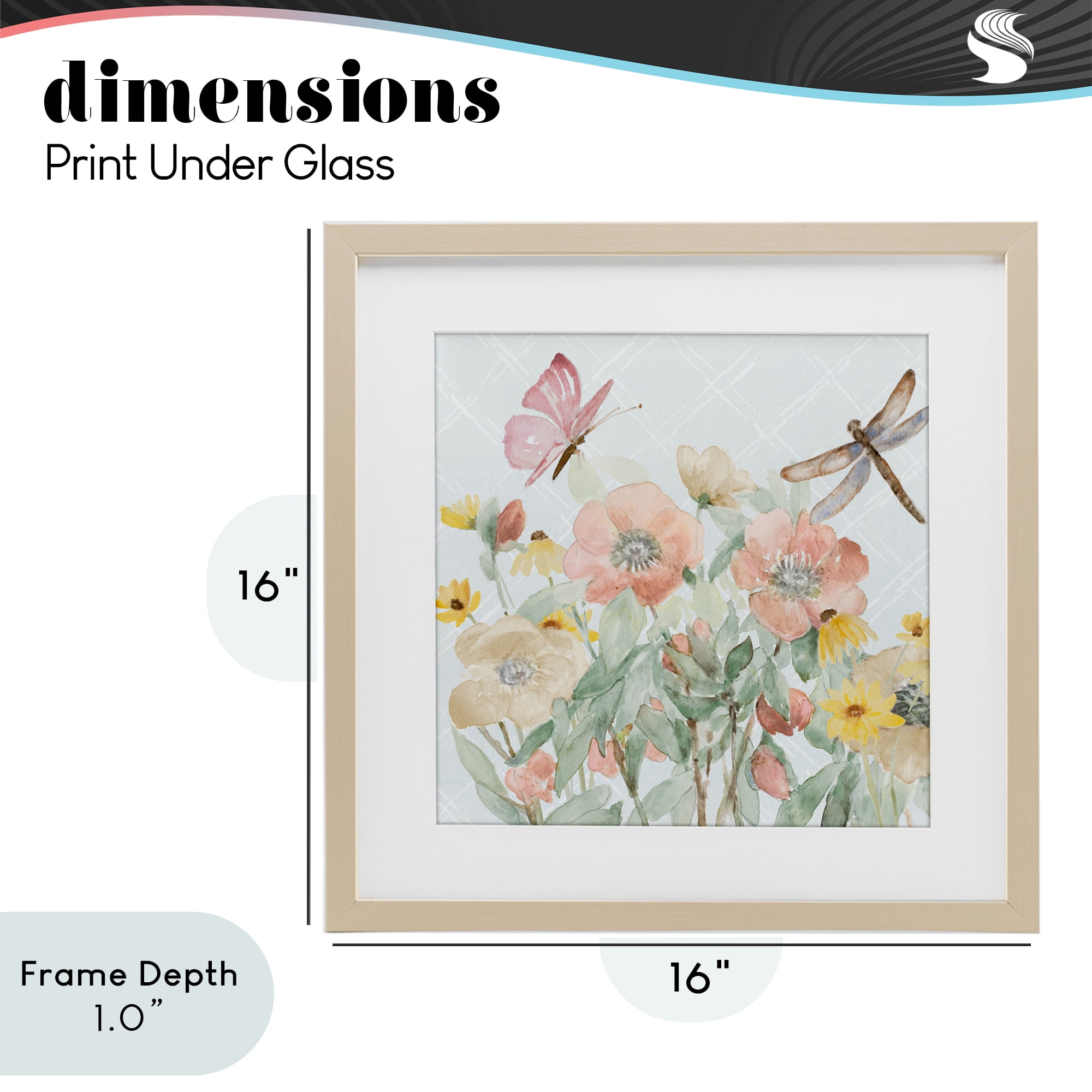 Stupell Industries Garden Joy with Insects Birch Framed Print Under Glass, design by Lanie Loreth
