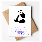 China National Treasure Panda Outline Welcome Back Greeting Cards Envelopes Blank