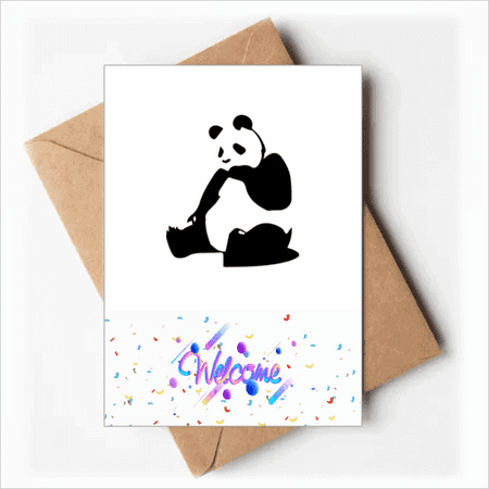 China National Treasure Panda Outline Welcome Back Greeting Cards Envelopes Blank