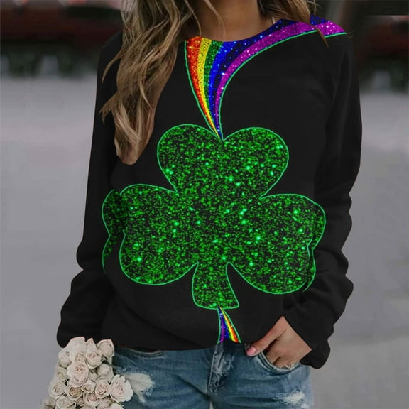 Lilgiuy Long Sleeve Tops for Womens Long Sleeve Western Shirts Round Neck Sweaters Shirts Ethnic Graphic Sweatshirts Pullover Fall Casual Top for Work Office Business