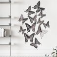 thumbnail image 6 of EDHITNR 12PCS Metal Texture Hollow Wall Sticker, Removable Reusable Butterfly Wall Decals for Room Decor, Peel Stick Wall Art for Bedroom Nursery Wedding Background Home Decoration, Black, 6 of 6