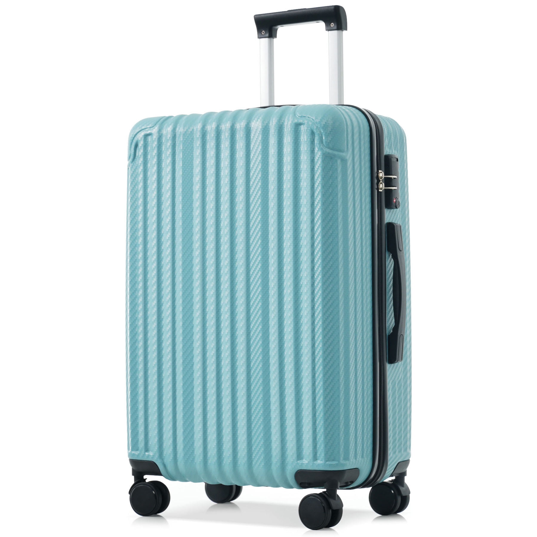 S-HOME 6-Piece ABS Hardshell Luggage Set with Spinner Wheels, Includes Carry-On and Checked Sizes with TSA Locks