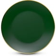 thumbnail image 4 of Munfix 100 Green Gold Plastic Plates Set, 50 Pcs 10 Inch Dinner and 50 Pcs 7 Inch Plastic Dessert Plates, Elegant Fancy Heavy Duty Disposable Plates for Party, Wedding, Green with Gold Rim, 4 of 13