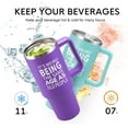thumbnail image 2 of Gifts for Women, 40 oz Tumbler with Handle and Straw - It''s Weird Being The Same Age As Old People Funny Gifts - Birthday Gifts for Her, Wife, Mom, Grandma, Best Friend - Light Green, 2 of 6