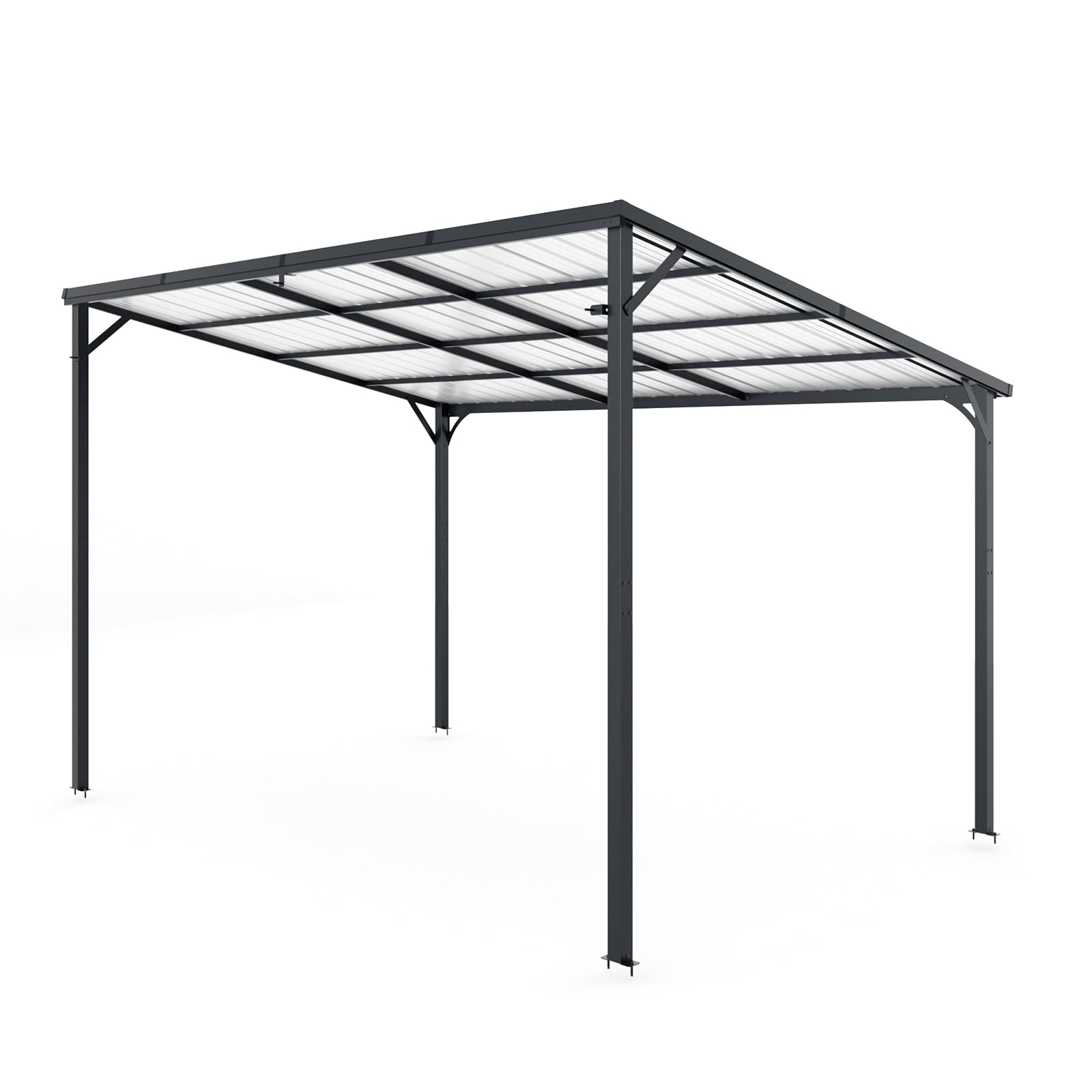 Mintazer 8x12ft Metal Patio Gazebo, 4-Post Hardtop Galvanized Steel Pergola, Outdoor Hard Roof Shelter for Backyard Patio Bike Storage Grill Area