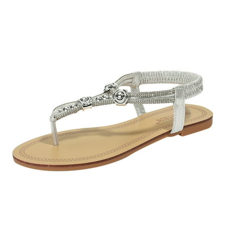 

Sngxgn Womens Sandals Vista | Vegan Leather Slides for Women With Cushion Bounce FootbedToddler Slippers Girl Silver 8
