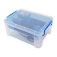 thumbnail image 3 of Super Stacker Divided Storage Box, 6 Sections, 10.38" X 14.25" X 6.5", Clear/blue, 3 of 3