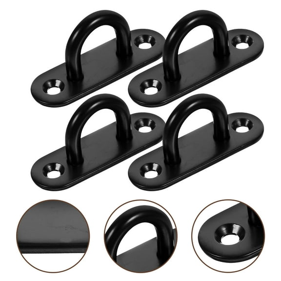 NICERIO 4 Pcs Heavy Duty Ceiling Hanging Hook U Shape Hanger Black Stainless Steel Simple Design