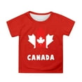 thumbnail image 1 of Gyexs Chandail Canada Garçon Col Rond Manches Courtes T-Shirts Graphiques 3d T-Shirts Graphiques Mode Hauts de Fête Mode Garçon Rouge 3-4 Ans, 1 of 4