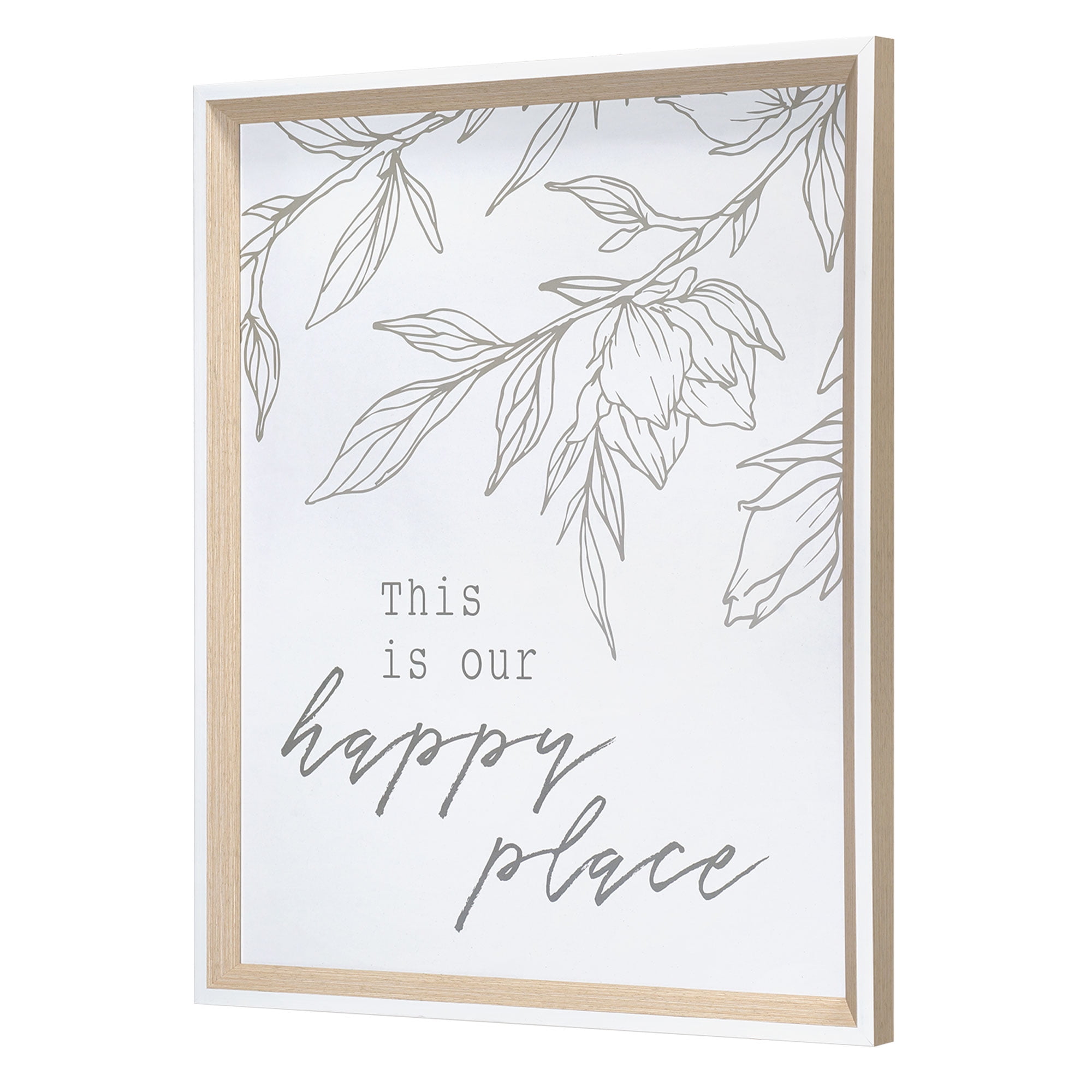 Crystal Art Gallery Rectangle Happy Place Framed Wall Art Home Décor Size 18" x 22" Set of 1