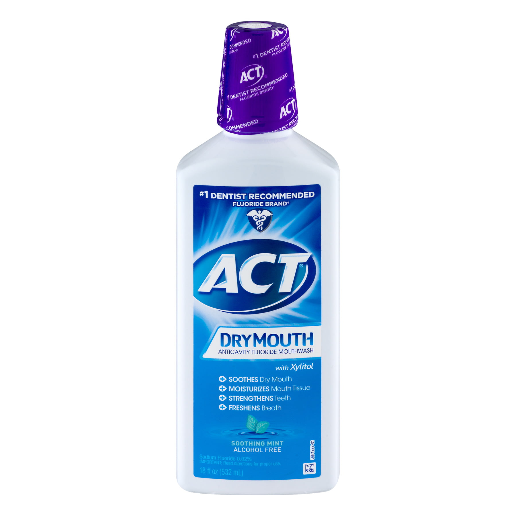 ACT Dry Mouth Mouthwash (18 Oz, Soothing Mint), with Xylitol - Walmart.com  - Walmart.com