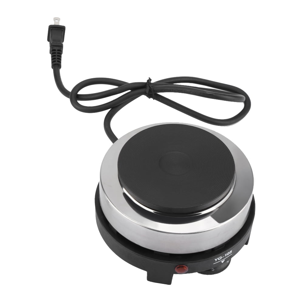 Hinzonek Mini Electric Heater Stove, 500W Round Hot Plate Portable Countertop Burner For Ceramic Glass Kettle Single Plate Cooktop, Easy to Clean Multifunction Home Kitchen Hot Burner,Black
