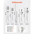 thumbnail image 3 of Complete 30-Piece Stainless Steel Silverware Set, Flatware Cutlery Utensils for 6, Kitchen Essential, 3 of 11