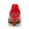 thumbnail image 3 of DADAWEN Women's Pumps Kitten Low Heels Round Toe Comfortable Wedding Dress Shoes Red 5 US, 3 of 7