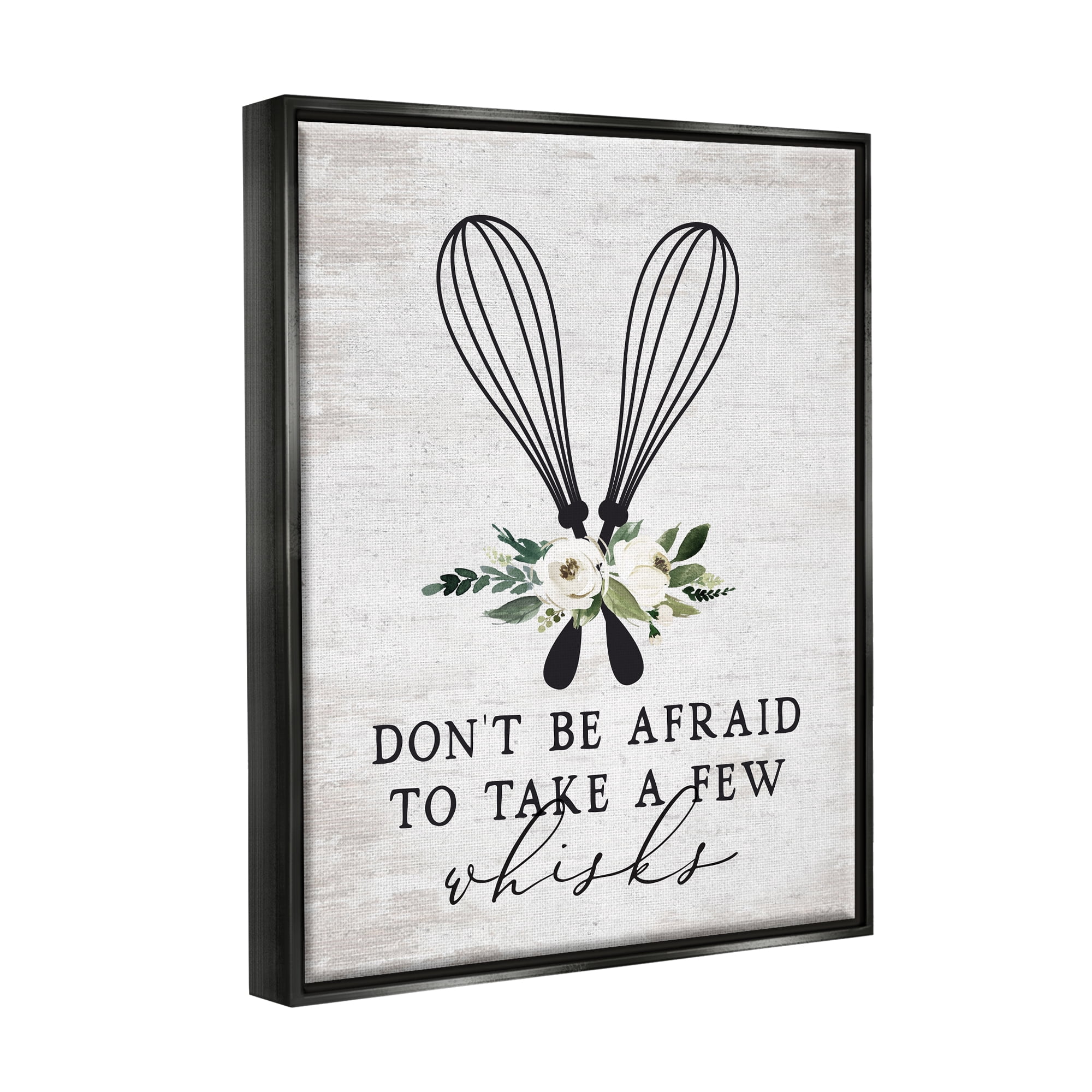 Stupell Industries Take A Few Whisks Phrase Food & Beverage Painting Black Floater Framed Art Print Wall Art, 25 x 31