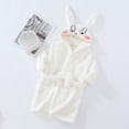 thumbnail image 2 of larppty Toddler Baby boys Girls Cartoon Bathrobe Flannel Robe Winter Night-robe(6-7 Years,White), 2 of 4