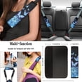 thumbnail image 5 of Uorisanigo Blue Purple Butterfly 10 Pieces Auto Seat Cover Car Steering Wheel Accessories Seat Belt Pads Auto Water Cup Pad Keychains Soft Easy to Install and Clean Auto Interior for Car SUV, 5 of 7
