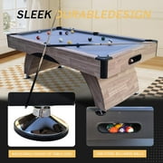 Billiards Table,7 FT Pool Table with Premium Accessories, Durable Matte-Black Finish, and Heavy Duty Legs for Modern Adult Rrec Room Family Game Room