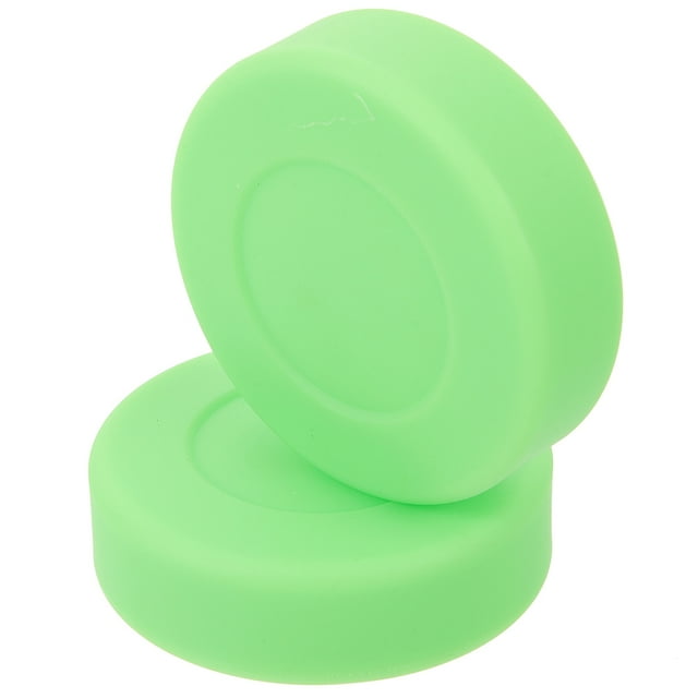 CTIRCHIU 2Pcs Green PVC Ice Hockey Puck for Training and Practice Lightweight High Density
