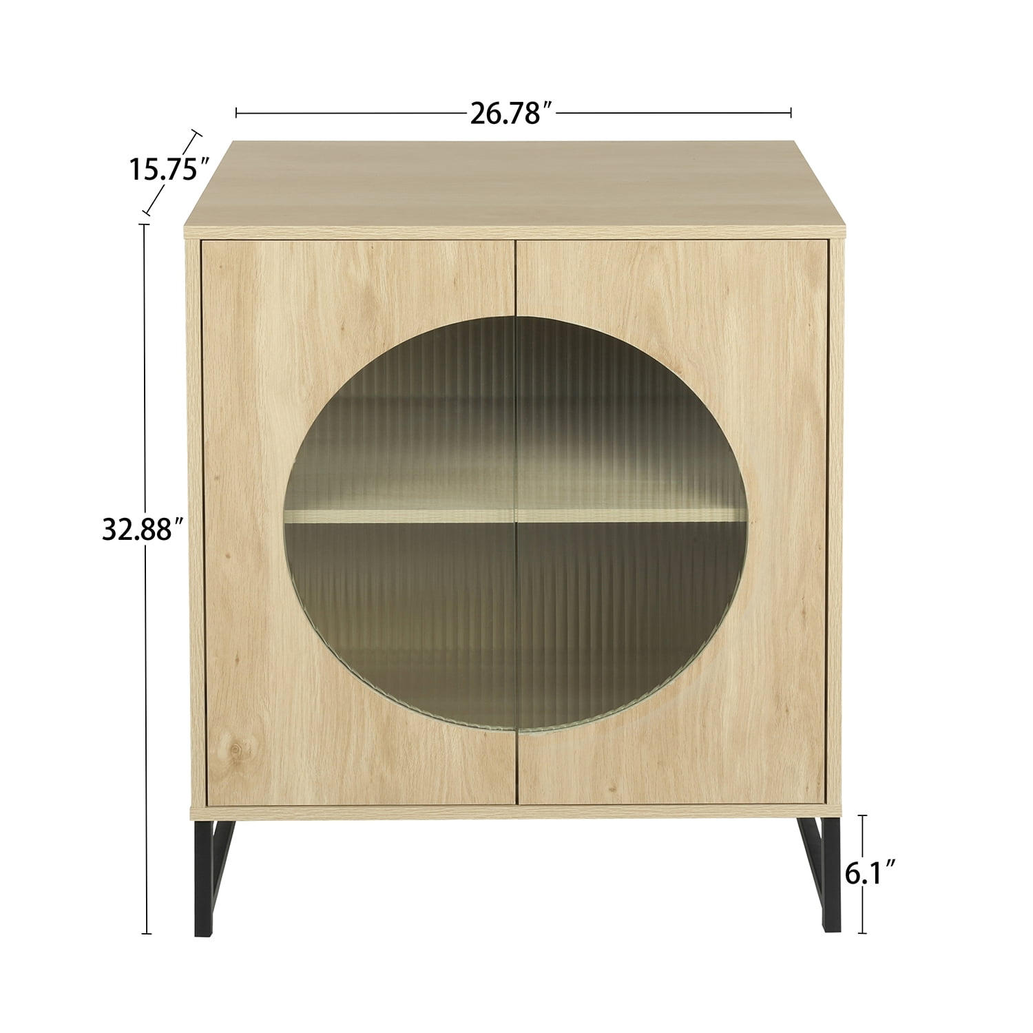 Kadyn 33" Sideboard Buffet Cabinet, Storage Cabinet with Glass Door, Kitchen Storage Cabinet for Dining Room, Natural Kadyn 33" Sideboard Buffet Cabinet, Storage Cabinet with Glass Door, Kitchen Storage Cabinet for Dining Room, Natural