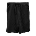 thumbnail image 5 of AWARDER Men's Summer 2-Piece Set, Knitted Solid Color Jacquard Short Sleeve T-Shirt and Casual Shorts, Breathable Lounge Outfit For Spring and Summer Season,Black,L, 5 of 9