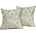 thumbnail image 2 of Olive Green Floral Pillow Covers 20x20 Set of 2 Botanical Print Vintage Spring Flower Plant Cream Decorative Throw Pillow Cases Outdoor Farmhouse Cushion Covers Decor for Sofa Couch Bed, 2 of 6