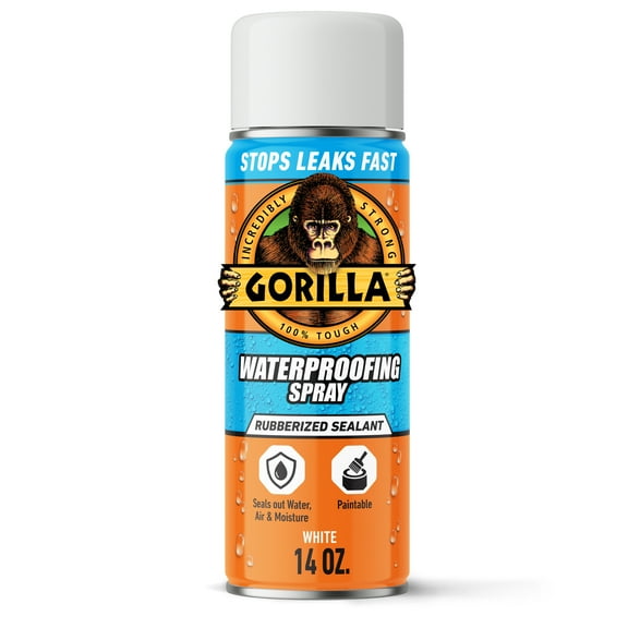 Gorilla Waterproof Patch & Seal Rubberized Sealant Spray, White, 14 Ounce