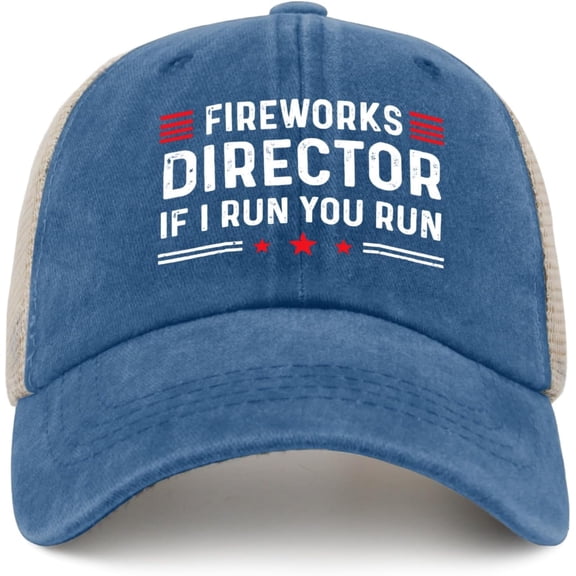 Fireworks Director If I Run You Run Hat Trucker Hat Women Trendy Mesh Baseball Cap for Summer