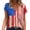 Red womens tops summer, variant on USSUMA Short Sleeve Women Tops Dressy Casual 4th July Patriotic USA Flag 2022 Trendy T-Shirt Shirts V Neck Stripe Stars American Flag Plus Size Tunics Top for Women Summer Blouse