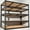 5 Tier Black-48" W x 72" H x 18" D, variant on Ktaxon 5 Tier 48" W Shelving Rack for Garage & Industrial Heavy Duty,  2700LBS Adjustable Metal Tough Shelves Gloved Rubber Hammer, 48" W x 72" H x 18" D