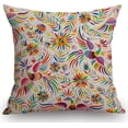 thumbnail image 5 of Mexican Floral Decorations Pillow Cover Ethnic Art Birds and Paisley Flowers Farmhouse Decor Throw Pillow Cases Cushion Cover 18 x 18 Inch Home Decoration, 5 of 5