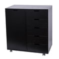 thumbnail image 5 of Wood Filing Cabinet, 5 Drawers plus 2-compartment Cabinet, Black Color, 5 of 11