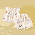 thumbnail image 2 of Gubotare Baby Girl Outfit Toddler Baby Girl Clothes Short Sleeve T-Shirt Top + Shorts Outfits 2Pcs Set 6 9 12 18 24 Months 2T 3T 4T 5T (Sky Blue,9-10 Years), 2 of 4