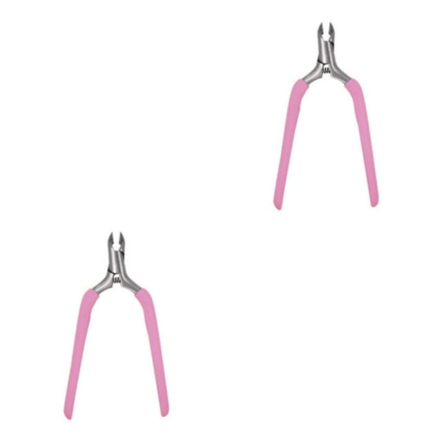 Destyer Professional Manicure Peeling Scissors for Neat and Tidy Fingernails Pedicure Pink 11x6cm 2Set