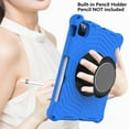thumbnail image 6 of iPad Air 5 4 Case 10.9", iPad Pro 11 Case 2020/2018, Allytech EVA Rubber Silicone Kids Friendly Protection Shockproof Lightweight Kickstand Hand Strap Case Cover for Apple iPad Air 5th 4th Gen -Blue, 6 of 6
