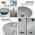thumbnail image 5 of Vigo Vgt2079 Cass 16" Concrete Vessel Bathroom Sink - Nickel, 5 of 7