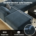 thumbnail image 6 of 118" V Shaped Corner Modern Sofa Modular Sectional Cloud Couch,Deep Seat Upholstered Couches with Plush Corduroy Fabric for Living Room Furniture,Bedroom and Apartment,No Assembly Required,Blue, 6 of 8