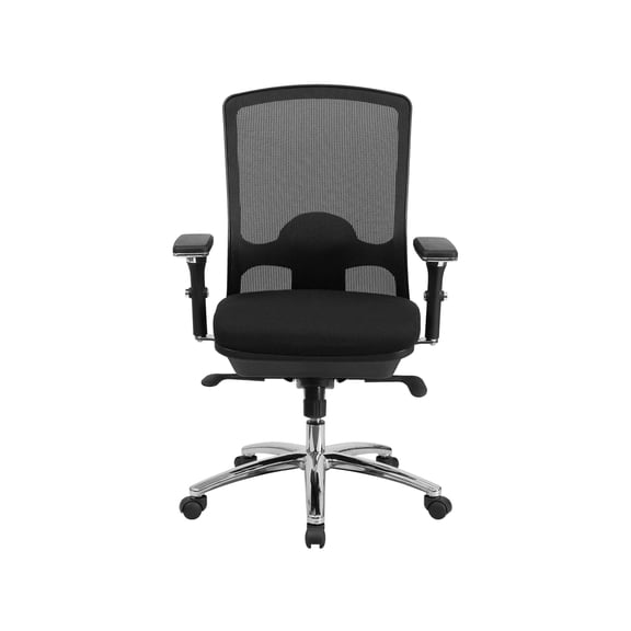 Scranton & Co Big and Tall Fabric Swivel Office Chair in Black