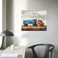 thumbnail image 4 of JEUXUS Semi Truck Canvas Wall Art Framed Transportation Semi Trailer Container Painting Print Watercolor Boy Nursery Vehicles Art Canvas Home Wall Decor Gift 20x16in, 4 of 6