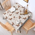 thumbnail image 2 of White Highland Cow Flower Butterfly Pattern Square Tablecloth,Waterproof Square Table Cover,Wipeable Spillproof Washable Table Cover for Home Kitchen Party Decor 42"X42"(107x107cm), 2 of 6