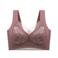 thumbnail image 2 of Amidoa No Wire Womens Bras Brown Lace Full Coverage Large Bust Bandeau Women's Lingerie XL, 2 of 4