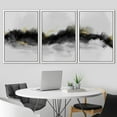thumbnail image 2 of IDEA4WALL Framed Canvas Print Wall Art Set Black & White Watercolor Paint Strokes Abstract Shapes Modern Art Decorative Landscape Rustic for Living Room, Bedroom, Office - 24"x36"x3 White, 2 of 5